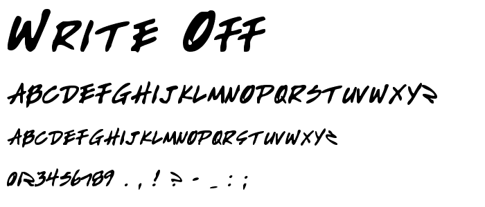 Write Off font